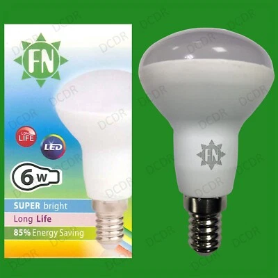 2x 6W (=40W) LED FN R50 Reflector Spotlight E14 6500K Daylight Light Bulb - Image 1 of 3