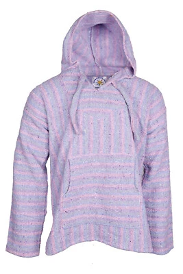 Sudadera con Capucha Baja Pullover a Rayas Pasteles Sudadera con Capucha Chaqueta Baja Mexicana Foto 1 de 4