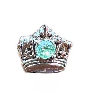 Piedra esmeralda verde chapada en oro amarillo Kings Crown de colección 1 puño eslabón - Imagen 1 de 4