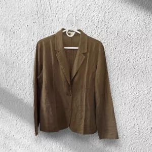 Eileen Fisher 100% Bio Leinen Sakko Medium rost/braun zwei Knopftaschen - Bild 1 von 5