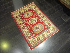 2x3 AFGHAN REFUGEE STYLE GORGEOUS VEGETABLE DYE HANDMADE-KNOTTED WOOL RUG 586169 - Picture 1 of 12
