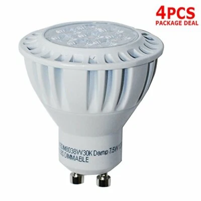 4 Pack - High Quality LED 7.5W GU10 MR16/PAR16 Warm White 650LM Flood Light Bulb - Image 1 of 2