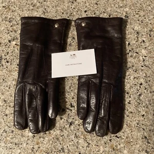 COACH LEATHER SHORT GLOVES~Chocolate~ #77727 SIZE 7~New! - Picture 1 of 9