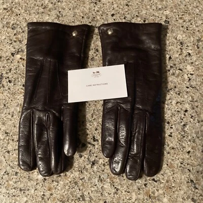 GUANTES CORTOS DE CUERO COACH~Chocolate~ #77727 TALLA 7~¡Nuevos! Foto 1 de 4