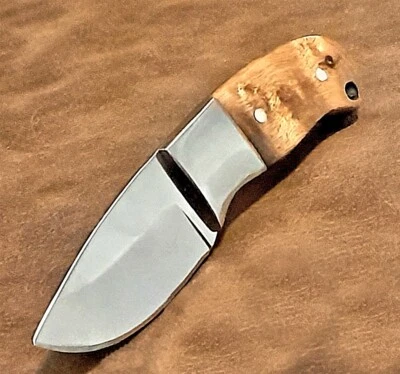Cuchillo desollador de hoja fija pequeño de madera de burlón Elk Ridge con funda de cuero Foto 1 de 4