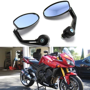 For Honda Yamaha YZF R1 R6 Motorcycle Black Handle Bar End Rearview Mirrors 7/8” - Picture 1 of 10