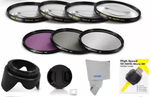 UV-CPL-FLD HD FILTER KIT + MACRO LENS KIT+USB FOR CANON EOS REBEL T100 T7 T7I T8 - Picture 1 of 11