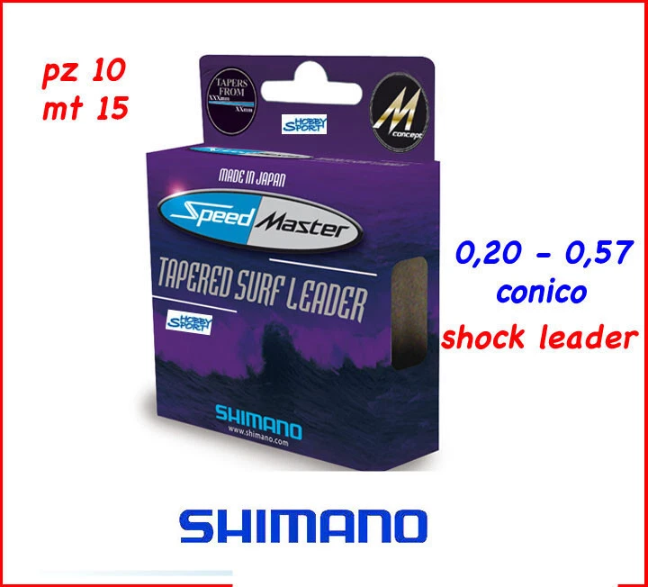 FILO SPEEDMASTER SHIMANO TAPERED SHOCK LEADER CONICO 0,20 - 0,57mm SURFCASTING - Immagine 1 di 1