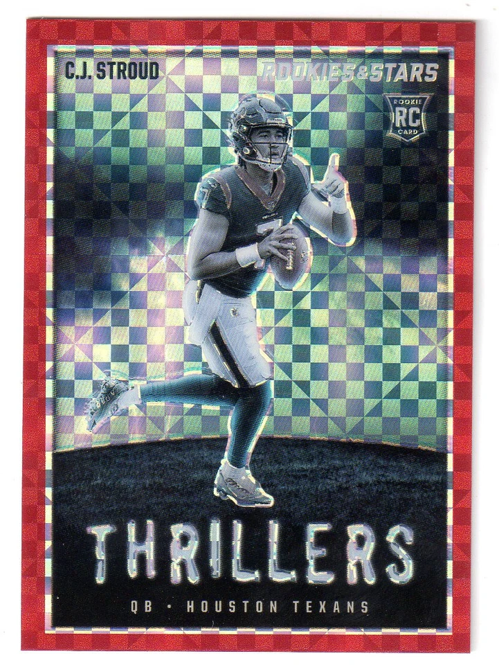 2023 Panini Rookies & Stars #TH-12 C.J. STROUD 'THRILLERS' RED PLAID PRIZM RC! - Image 1 of 1