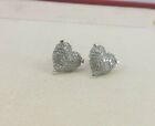 1.30 Ct Natural Round Cut White Diamond Heart Stud Earring Solid Sterling Silver