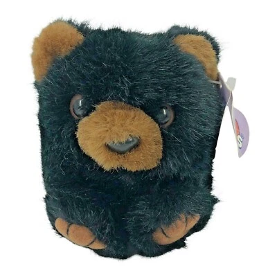 Мягкая игрушка-животное Puffkins Black Bear Benny 1997 Swibco 4 дюйма плюшевая с биркой на ухо - Изображение 1 из 4