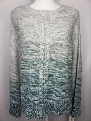 Style&co. Suéter Cuello Redondo Trenza Manga Larga Verde Combo M # 35 Foto 1 de 4