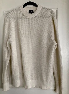 Maglione uomo H&M regular fit maglia testurizzata avorio maniche lunghe taglia L - Foto 1 di 11