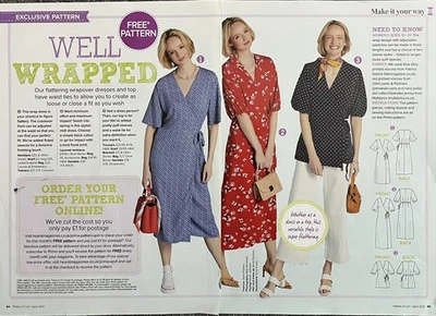 PRIMA SEWING PATTERN ELEGANT WRAP DRESS OR TOP  IN  3 LENGTHS TO FIT SIZES 10-20 - Image 1 of 3