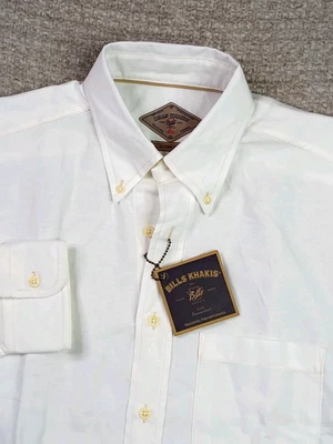 Camisa Bills Khakis Para Hombre Mediana Blanca Calce Clásico Lino Abotonada Manga Larga Foto 1 de 4