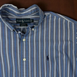 Vintage Ralph Lauren Hemd Herren L Blake Button Down Langarm klassisch blau gestreift - Bild 1 von 8