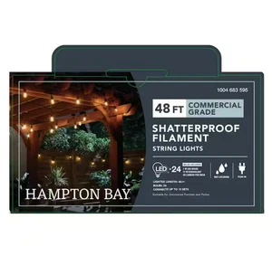 Hampton Bay 24-Light 48 ft. Plug-in Indoor/Outdoor Edison Patio String Light - Picture 1 of 7