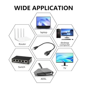 USB A Port To RJ45 Plugs Adapter Cable 30cm Enhances Signal Stability Connect - Afbeelding 1 van 10