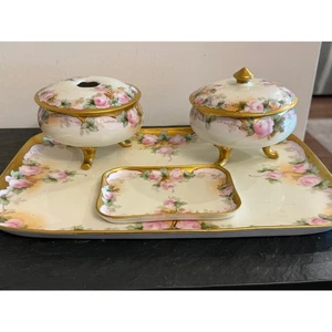 Antikes Limoges Waschtisch Set Österreich Frankreich handbemalt Porzellan - Bild 1 von 20