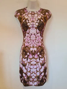 Alexander McQueen Bodycon Kleid Rosa Gold Stretch Jersey Gr. S UK 8 NEU - Bild 1 von 16