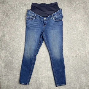 Old Navy Maternity Rockstar Super Skinny Full Panel Jeans Pants Size 12 Stretch - Picture 1 of 9