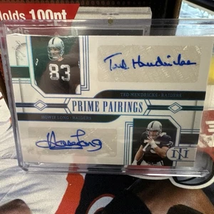 2023 Panini National Treasures Auto Howie Long Ted Hendricks 1 Of 1 Raiders 1/1 - Picture 1 of 2