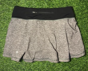Falda corta Lululemon Pace Rival (regular) *4 vías elástica negra y gris talla 4 - Imagen 1 de 5