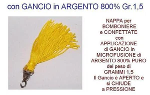 No.1 Leather - Tassel for Yellow Favors with Silver 800% Hook - Picture 1 of 1