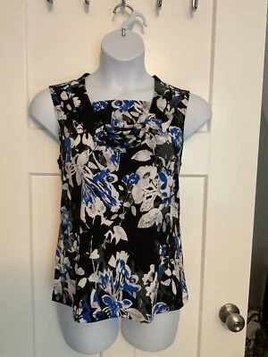 Ellen Tracey Talla Grande Cuadrado Capucha Cuello Sin Mangas Elástico Jersey Top Foto 1 de 4