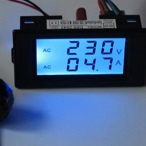 Digital AC 300V 100A LCD Dual Panel Volt Amp Combo Meter +CT 110V 220V 240V - Picture 1 of 4
