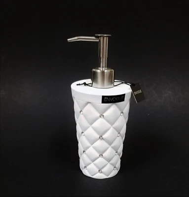 Nuovo ENVOGUE Resina Bianca + Cristalli 3D Trapuntato Guarda Brushed Argento - Immagine 1 di 3