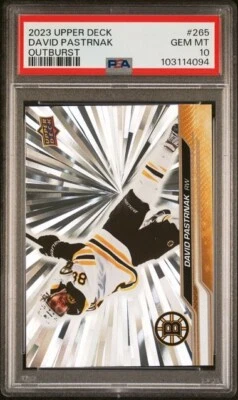 2023-24 Upper Deck Series 2 - David Pastrnak #265 Outburst PSA 10 **POP 3** - Image 1 of 2