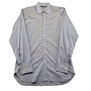 Turnbull & Asser Dress Shirt Mens 15.5 39 Exclusive Blue Plaid ***FLAWS*** - Picture 1 of 11