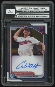 2024 Bowman Chrome Prospect Autograph PPG 9 Andrew Walters Auto Cleveland - Picture 1 of 2