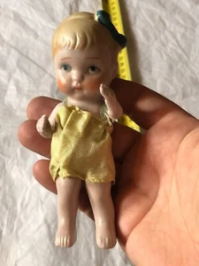 Marked Made in Japan w/Fan Symbol ~ Vintage Bisque Little Girl Doll Jumper - Picture 1 of 4