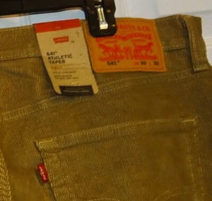 NEW LEVIS 541 Athletic Fit Taper Men's Corduroy Beige Stretch Jeans Sz 36x32 - Picture 1 of 7