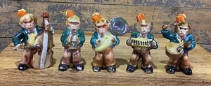 Set di cinque scimmie in ceramica strumenti da gioco Giappone - Foto 1 di 22