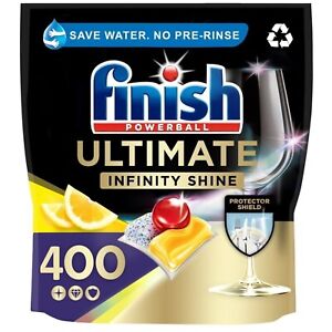 4 x 100 Finish Ultimate Infinity Shine Dishwasher Tablets Lemon Total 400 Bulk