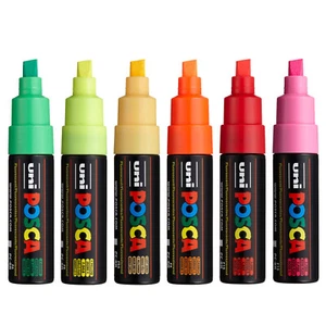 Rango de marcadores fluorescentes Uni Posca - pluma de pintura soluble en agua colores opacos - Imagen 1 de 3