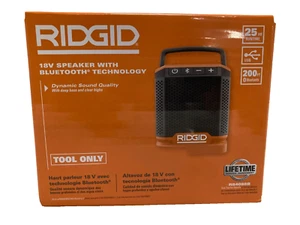 RIDGID 18V Bluetooth Speaker, Tool Only, Premium Sound R84088B, 25 Hr Runtime - Picture 1 of 6