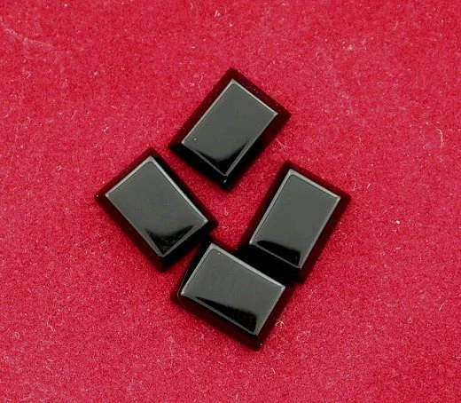 QUATRO CABOCHÃO 8x6 topo plano retangular ônix preto pedra preciosa BOC60 - Imagem 1 de 1
