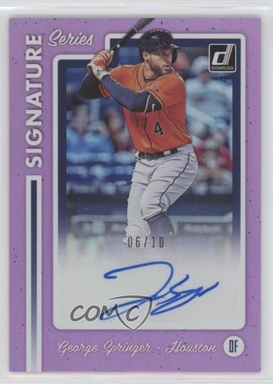 2017 Panini Chronicles Donruss Signature Series Pink /10 George Springer Auto - Image 1 of 2