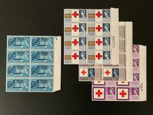 GB QEII 1963 SG642-5 Red Cross Centry/Opening of COMPAC Marginal Blocks of 8 MNH - Picture 1 of 2