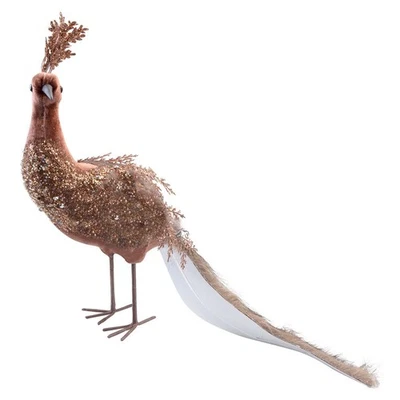 Christmas Peacock Decoration 33cm x 27cm Brown X 1 - Image 1 of 4