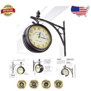 Atemberaubende industrielle doppelseitige Wanduhr - perfekt für jeden Raum!, 13" - Bild 1 von 10