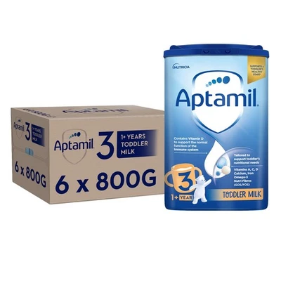 Aptamil 3 Toddler Baby Milk Powder Formula, 1-2 Years, 800g (Pack of 6) - - Image 1 of 4