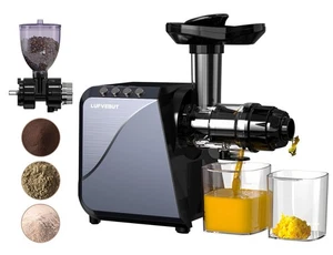 LUFVEBUT 2-in-1 Slow Juicer Extractor Coffee Grinder Machines- Meteorite Gray - Picture 1 of 16