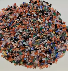 Crystal Chips Stone Crushed Quartz Glass 1LB Fluorite Tumbled Gravel Mini Stones - Picture 1 of 7