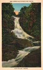 near Skyland, VA, Upper Falls in White Oak Canyon, Linen Vintage Postcard a6121
