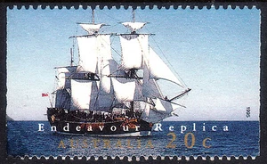 Endeavour Replica 20c 1995 booklet stamp. Not easy to get. VFU • FREE POST • - Foto 1 di 1